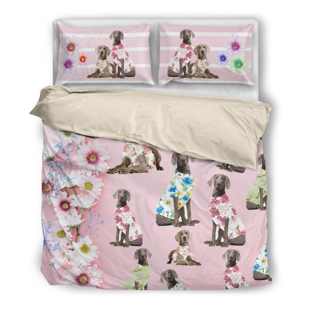 Weimaraner With Flower Bedding Sets