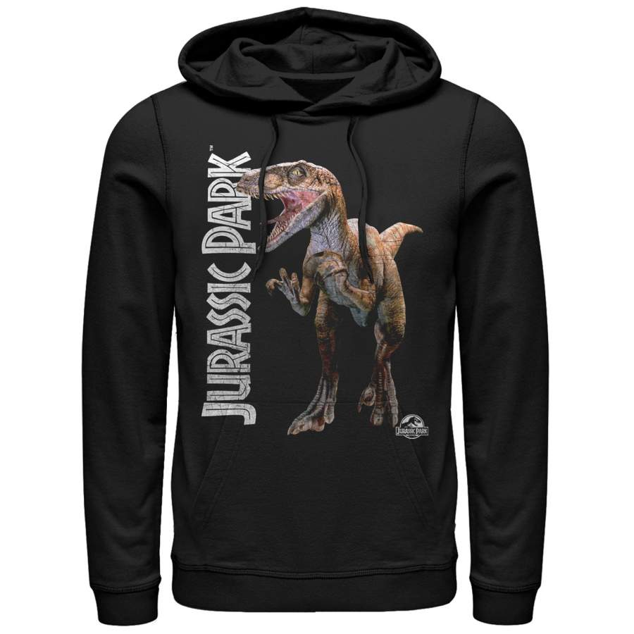 Jurassic Park Men’s Velociraptor Logo  Lightweight Hoodie