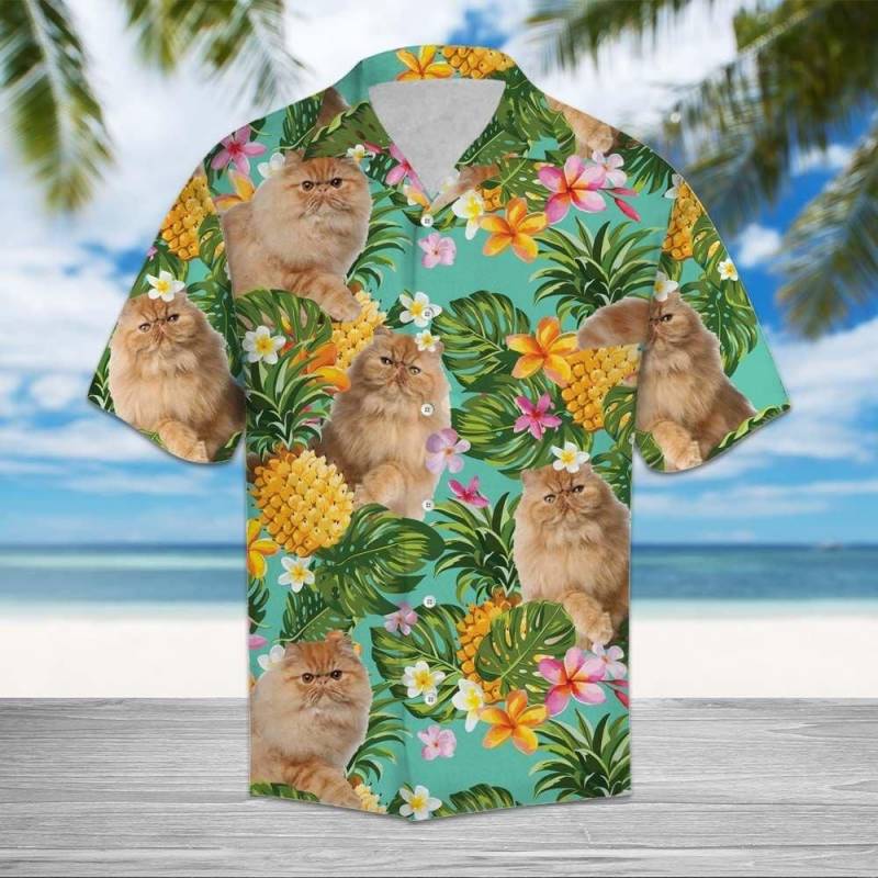 Artsyhomes Tropical Pineapple Persian Cat Hawaiian Ha60811