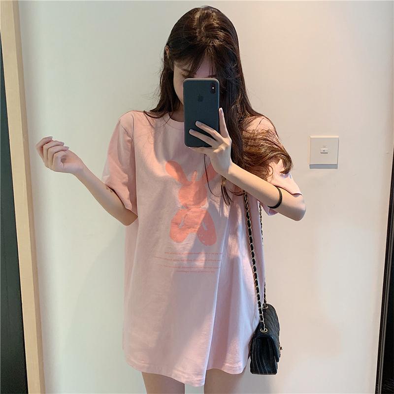 Oversized Bunny Print Loose T-Shirt