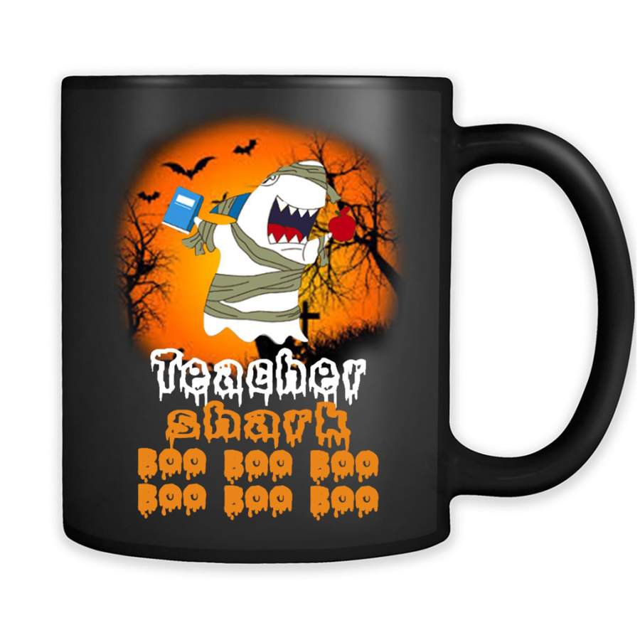 Teacher Shark Boo Boo Boo Boo Boo Boo – Full-Wrap Coffee Black Mug