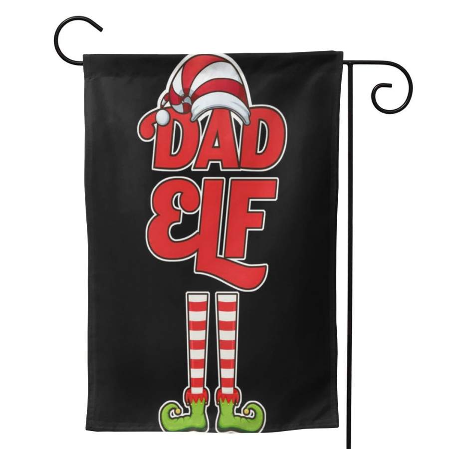 2 Pcs Garden Flag Dad Elf Poster 12.5″x18″ -Mothers Day, Birthday Gifts for Mom, Dad, Wife, Husband, Daughters, Grandma, Friends