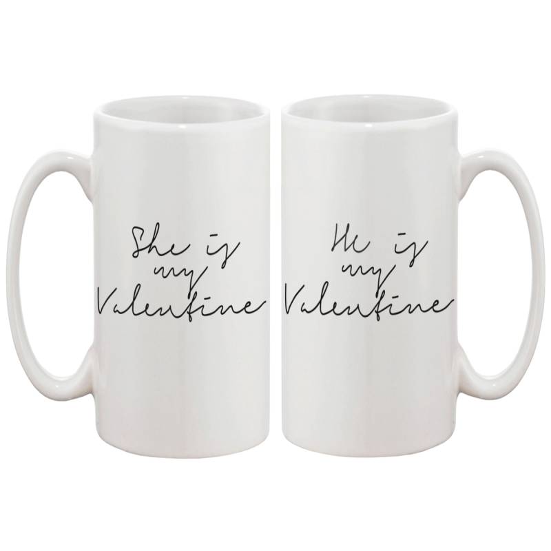 My Valentine Calligraphy Style Matching Coffee Mug- Couple Matching Cup