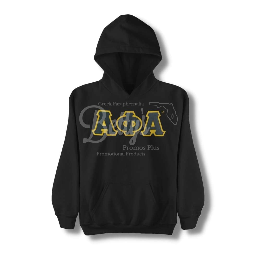 Alpha Phi Alpha Αφα Greek Letter Double-Stitched Embroidered Hoodie