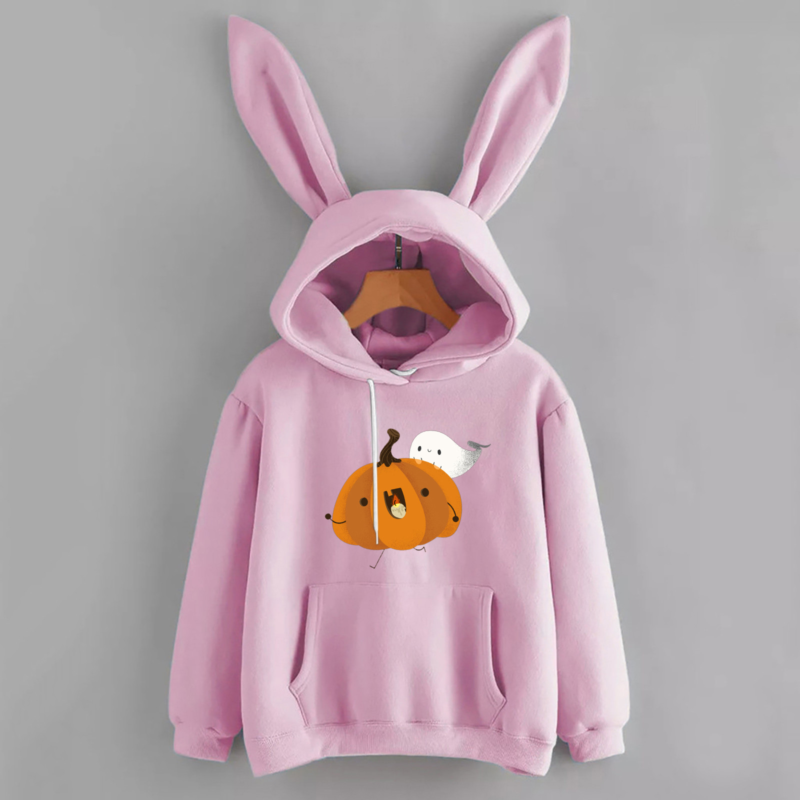 Women’s Sweatshirt Pumpkin Ghost Print Hoodies,2021 New Fashion Casual Halloween Loose Fit Long Sleeve Pullover for Spring,Fall alx