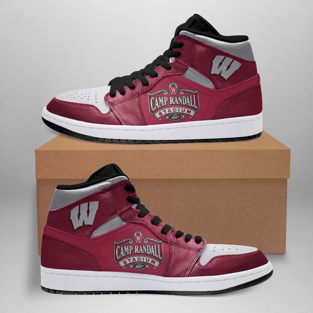 Wisconsin Badgers American Football Ha02 Custom Air Sneakers Jordan Sneakers Sport