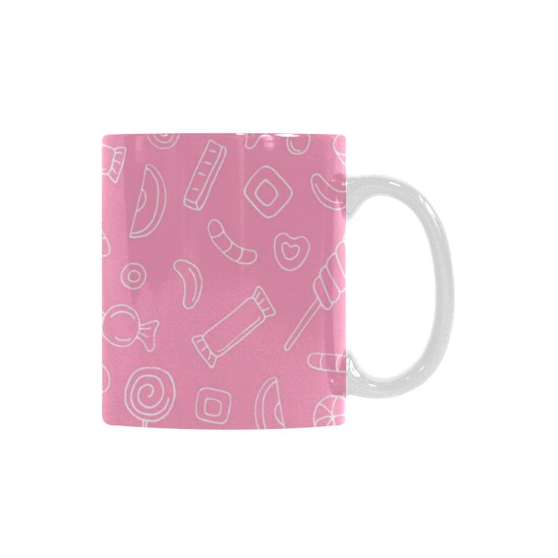 Sweet candy pink background Classical White Mug (Fulfilled In US)