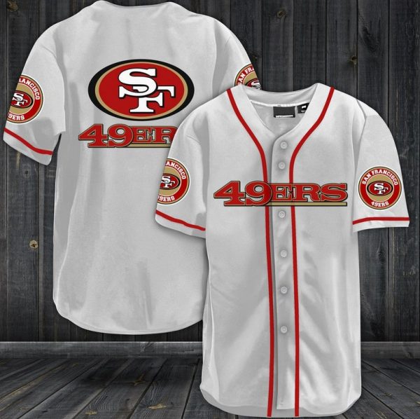 San Francisco 49Ers White Baseball Jersey Shirt K3839