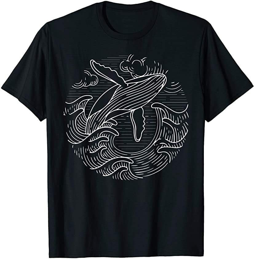 Whale Gifts Mens. Ocean Waves Humpback Whale Gifts Women T-Shirt