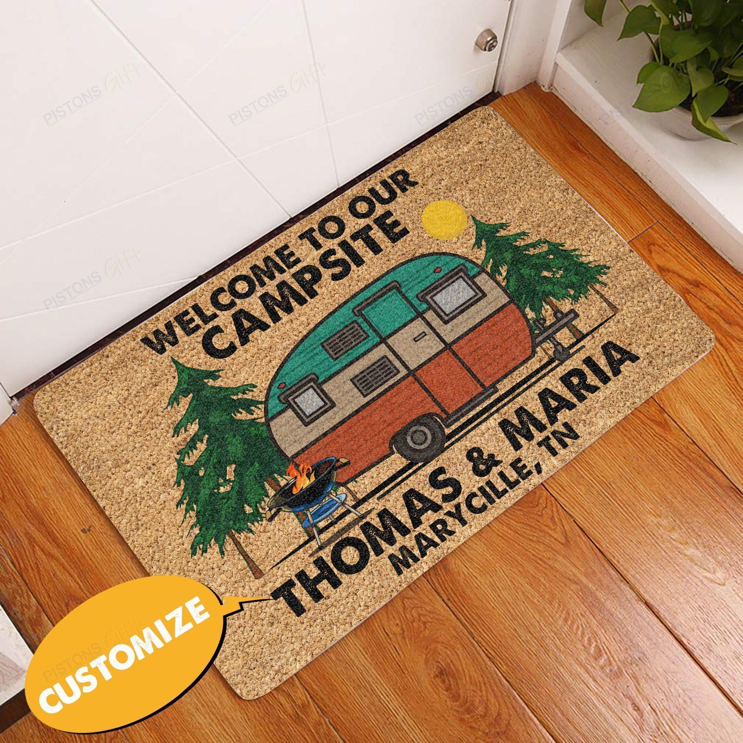 Welcome To Our Campsite All Over Printing Doormat