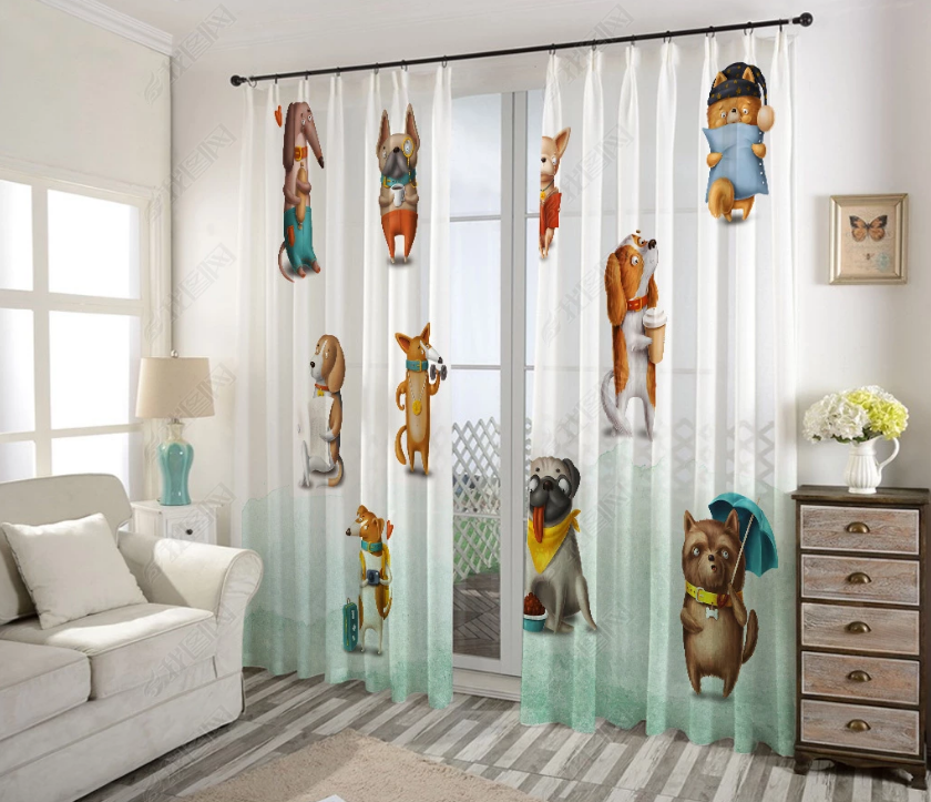 3D Cartoon Animal Pattern Curtains And Drapes Lqh 7