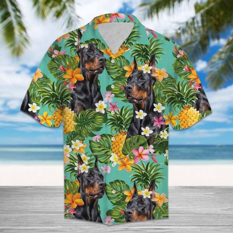 Artsyhomes Tropical Pineapple Doberman Pinscher Hawaiian Ha108325