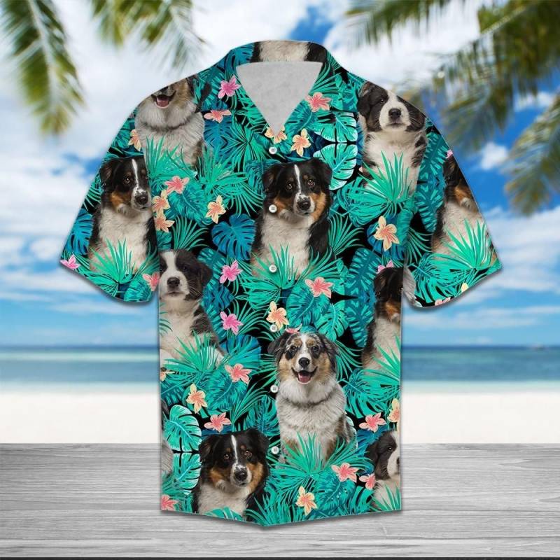 Artsyhomes Australian Shepherd Tropical Hawaiian Ha85871