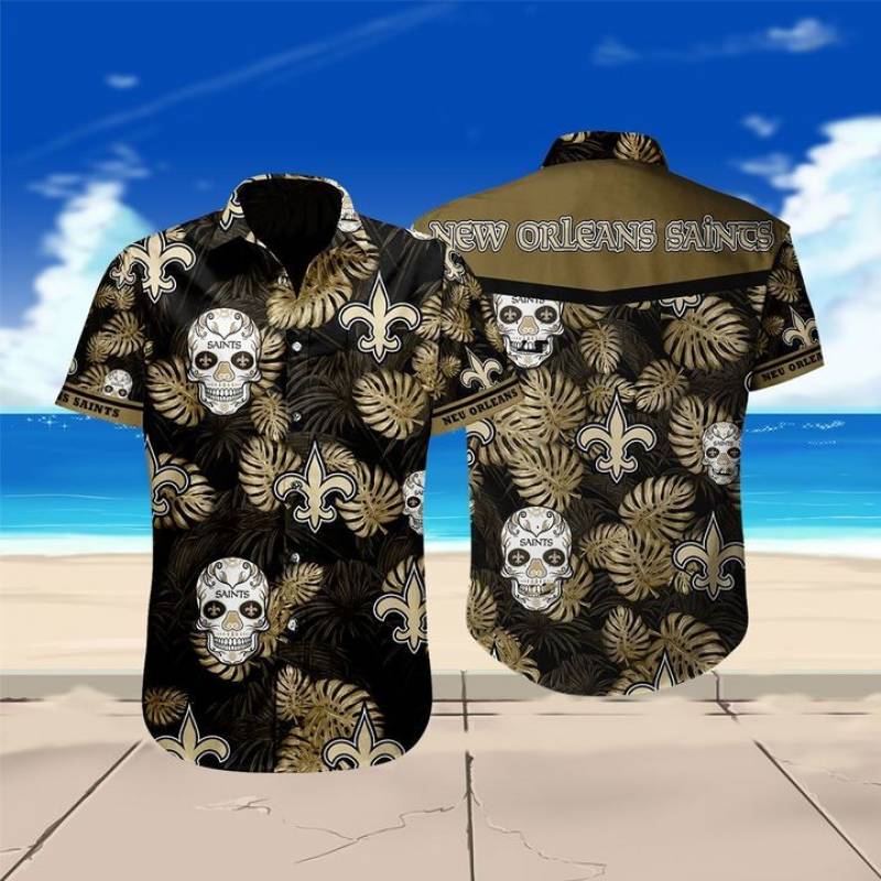 New Orleans Saints Sugar Skull Hawaiian Shirt