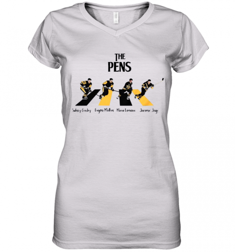 The Pittsburgh Penguins Sidney Crosby Evgeni Malkin Abbey Road Women’S V-Neck T-Shirt