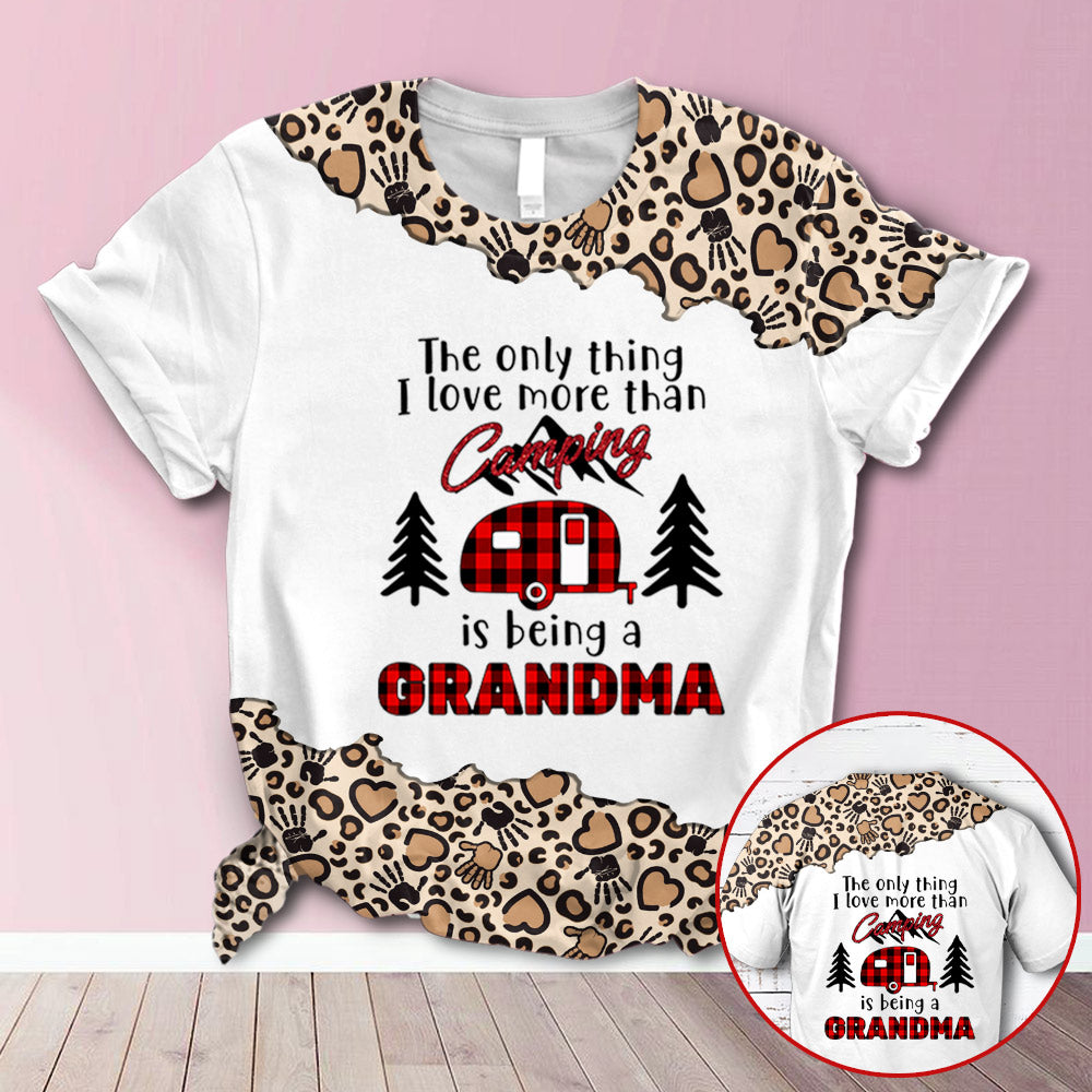 Personalized Camping Grandma Leopard All Over Print Shirts, 3D Shirts For Grandma Hn98 Trhn