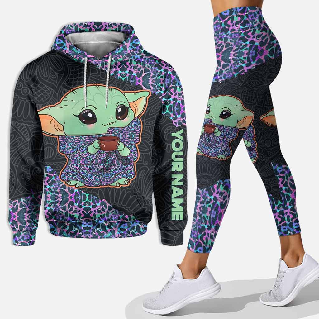 Too Cute I Am Holographic Leopard – Personalized Hoodie And Leggings