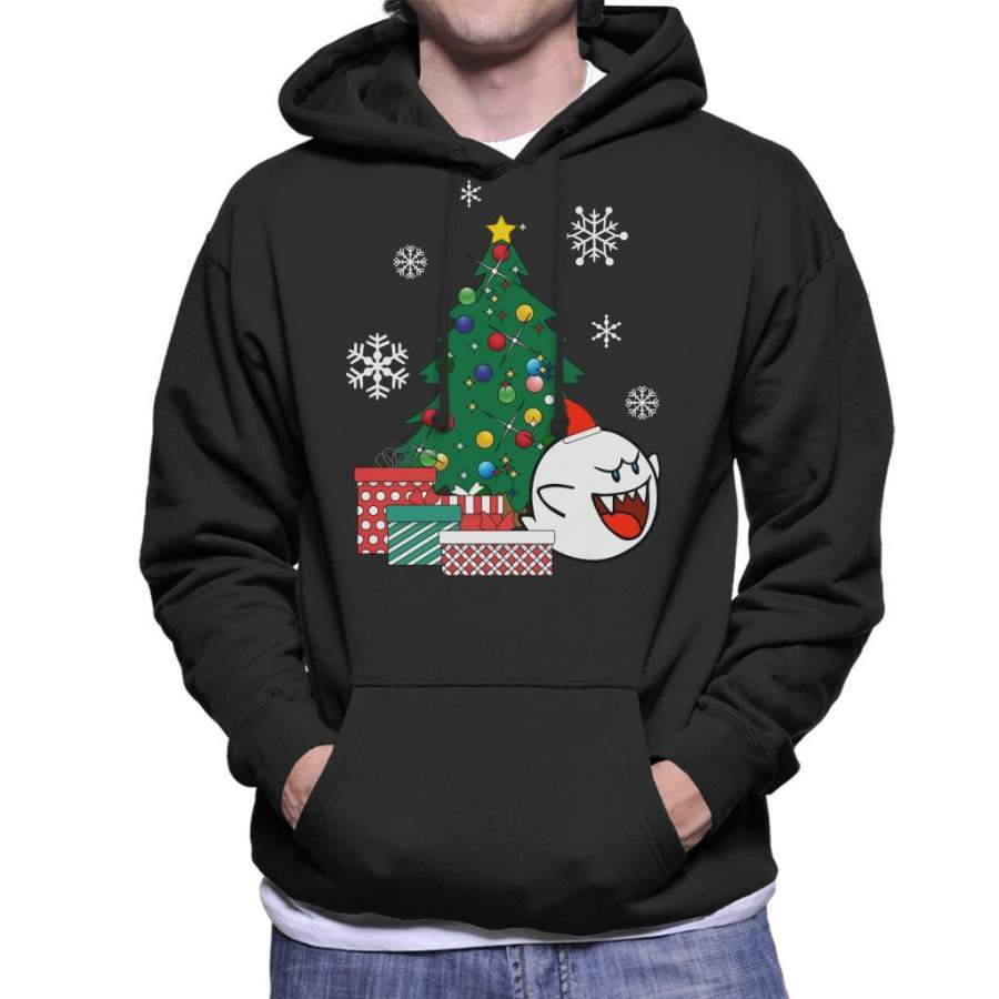 Boo Ghost Around The Christmas Tree Mario Men’s Hooded Sweatshirt