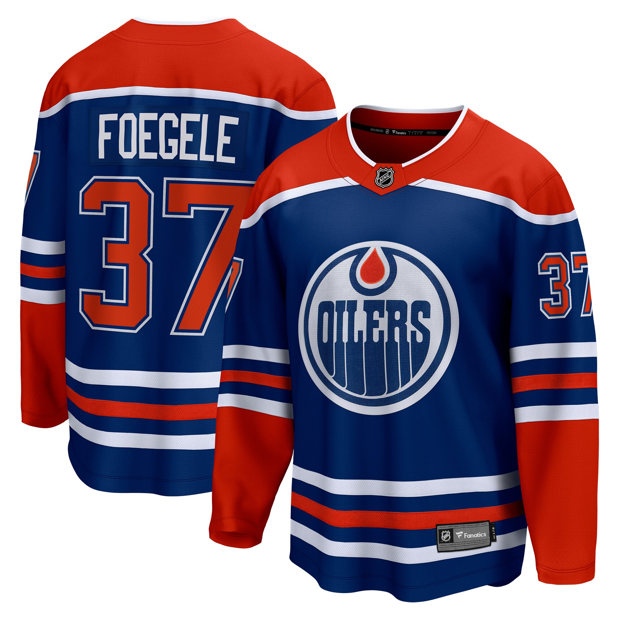 Warren Foegele Edmonton Oilers Branded Home Breakaway Jersey – Royal