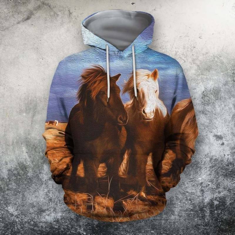 3D All Over Print  Animals Horse for Men and Women Hoodie