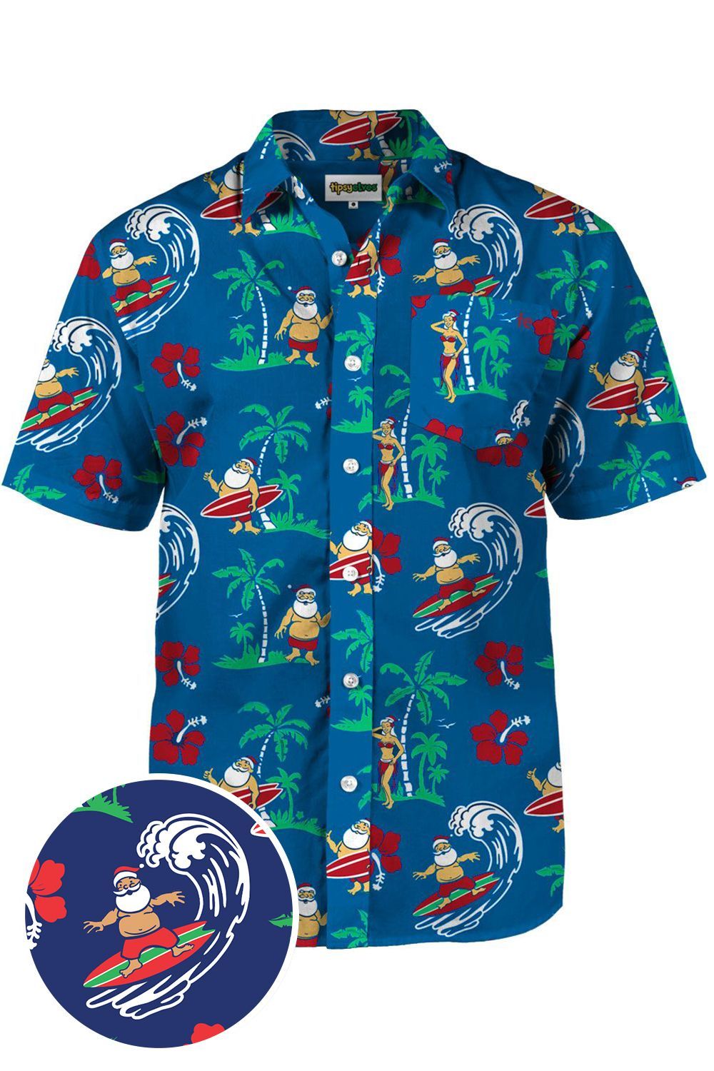 Surfs Up Santa Blue High Quality Hawaii Shirt Ha67404