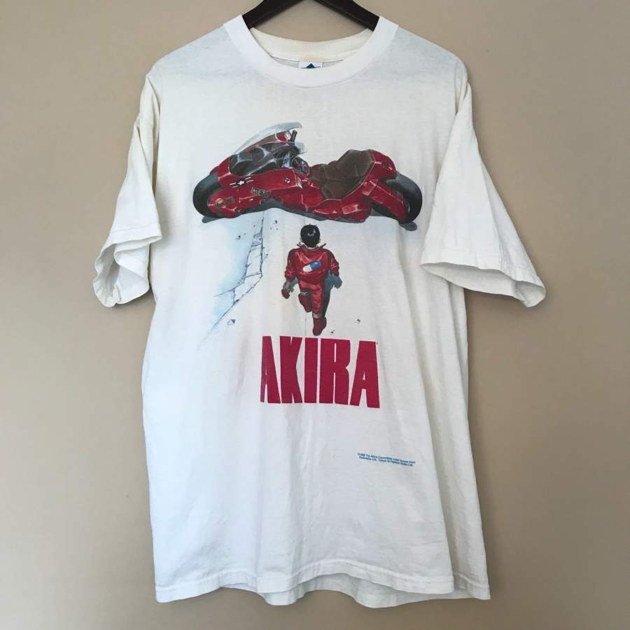 Hot Sale Vintage Akira Shirt 1988 Shotaro Fashion Victim Ghost in the Shell Anime T-shirt Men Cotton Tee