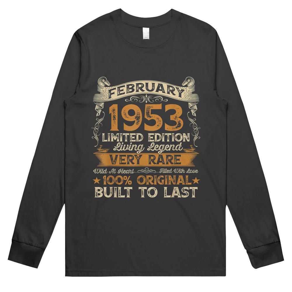 68th Birthday Gift 68 Year Old Retro Vintage February 1953 Long Sleeve T Shirts