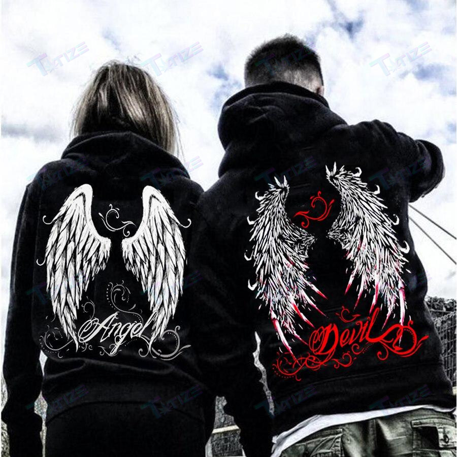 Couple Shirts Angel Devil Couple Matching, Valentine 2022 Gift Graphic Unisex T Shirt, Sweatshirt, Hoodie Size S – 5Xl