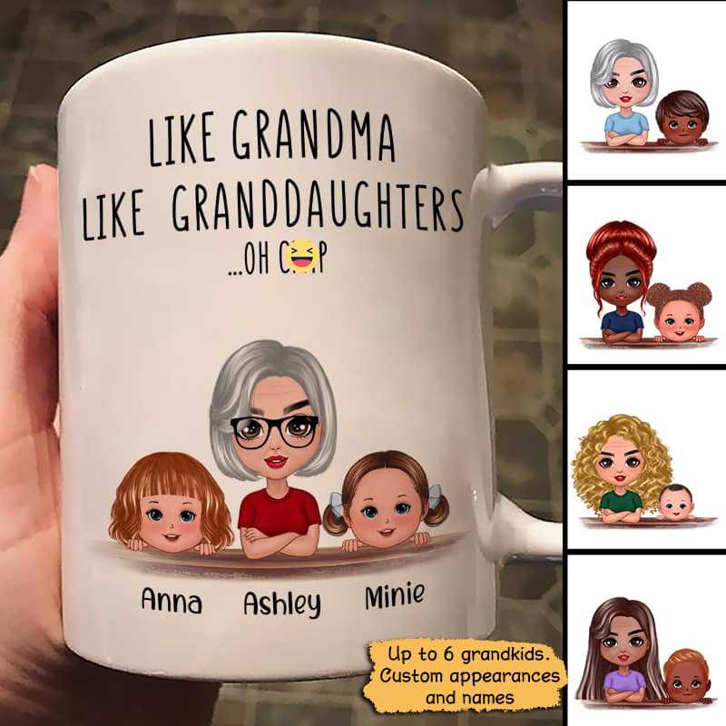 Doll Like Grandma Like Granddaughter Grandson Gift Personalized Mug