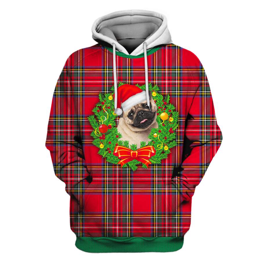 Pug On Christmas Custom T-shirt – Hoodies Apparel