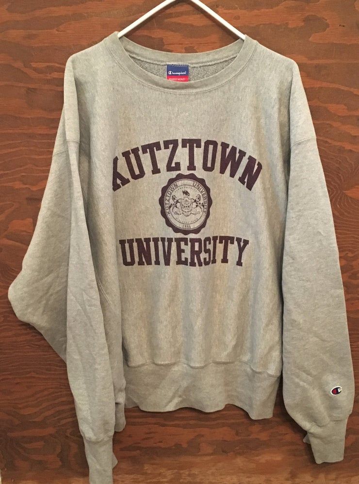 Vintage Des Ann Es 90 Kutztown University En Pennsylvanie Gris Coll Ge Des Ann Es 1990 Champion Au Revers Armure Pull Coll Ge Shirt