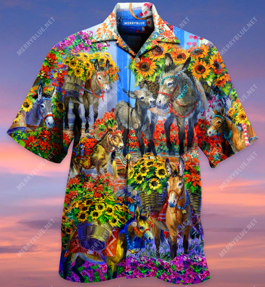 Donkey In The Spring Unisex Hawaii Shirt Ha91133