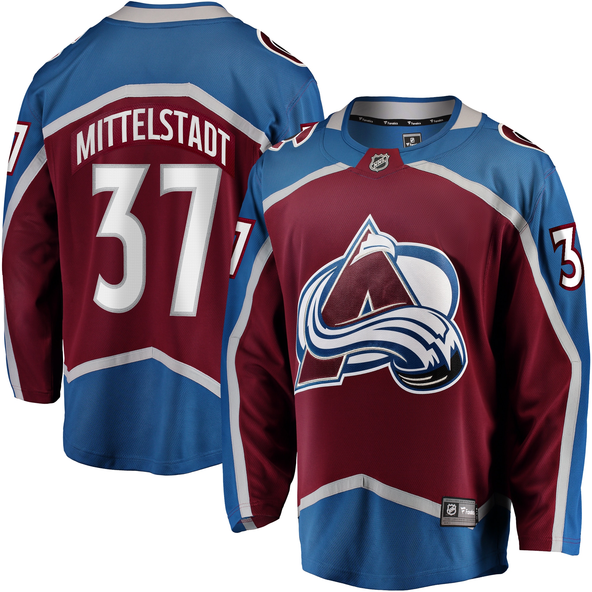 Casey Mittelstadt Colorado Avalanche Branded Home Breakaway Jersey – Burgundy