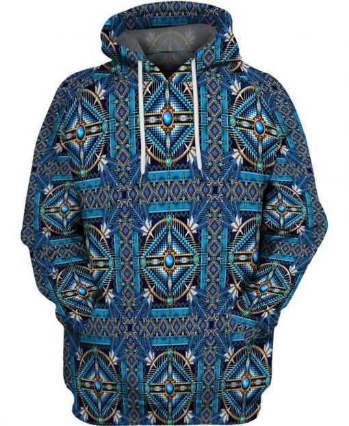 Native American Turquoise Blue Native Pattern All Over Print Shirts For Men And Women