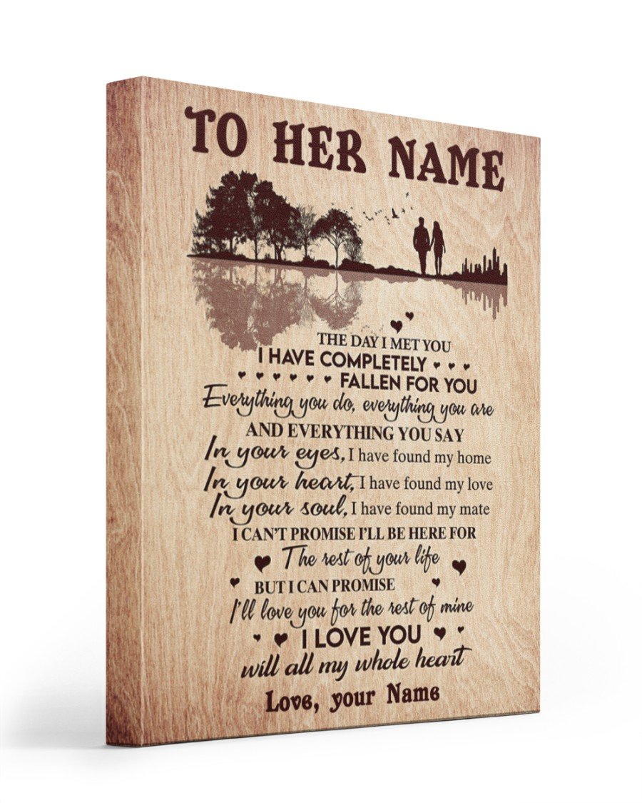 The Day I Met You Personalized Name Canvas Lovely Gift For Wife Poster Wall Art Home Decor