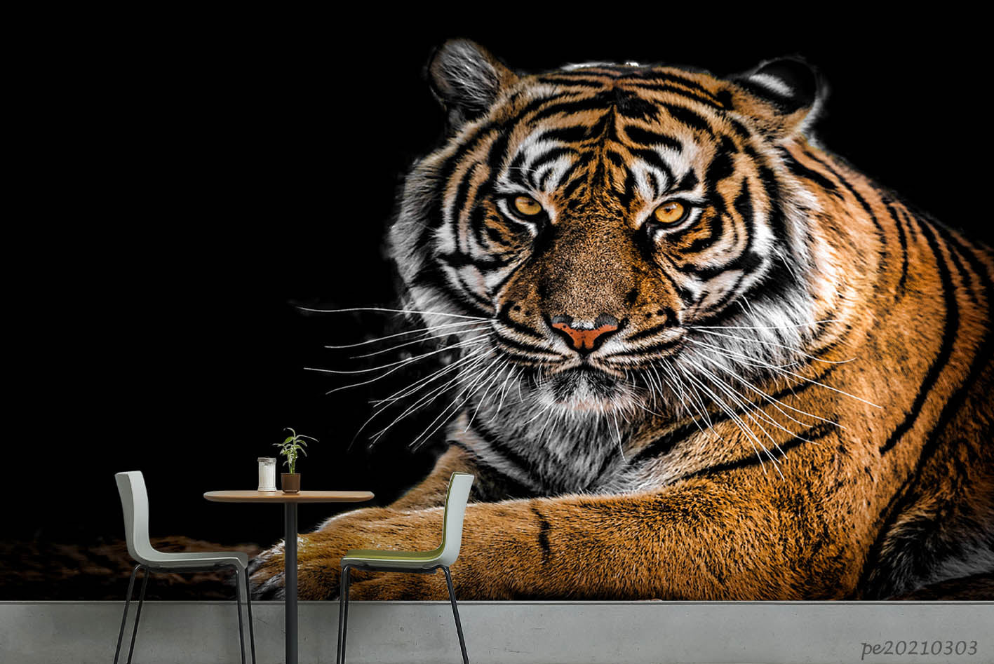 3D Animal Black Tiger Wall Mural Wallpaper Lqh 163