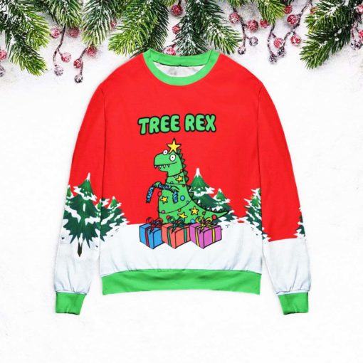 Tree Rex Light Up Ugly Christmas Sweater