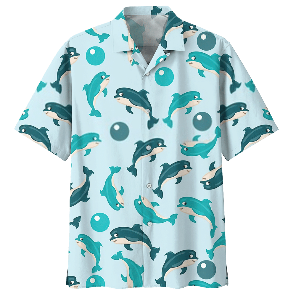 Dolphin Blue Nice Design Unisex Hawaii Shirt For Men And Women Ha40891