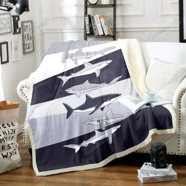 Shark Fleece Blanket Throw Blanket