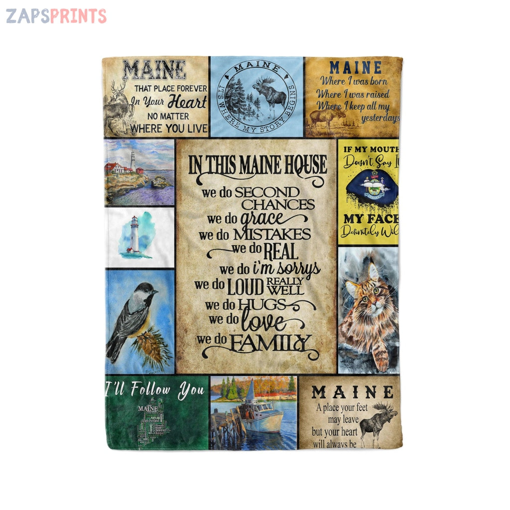 Maine House Animal People Lifestyle Fleece Blanket – Fleece Blanket