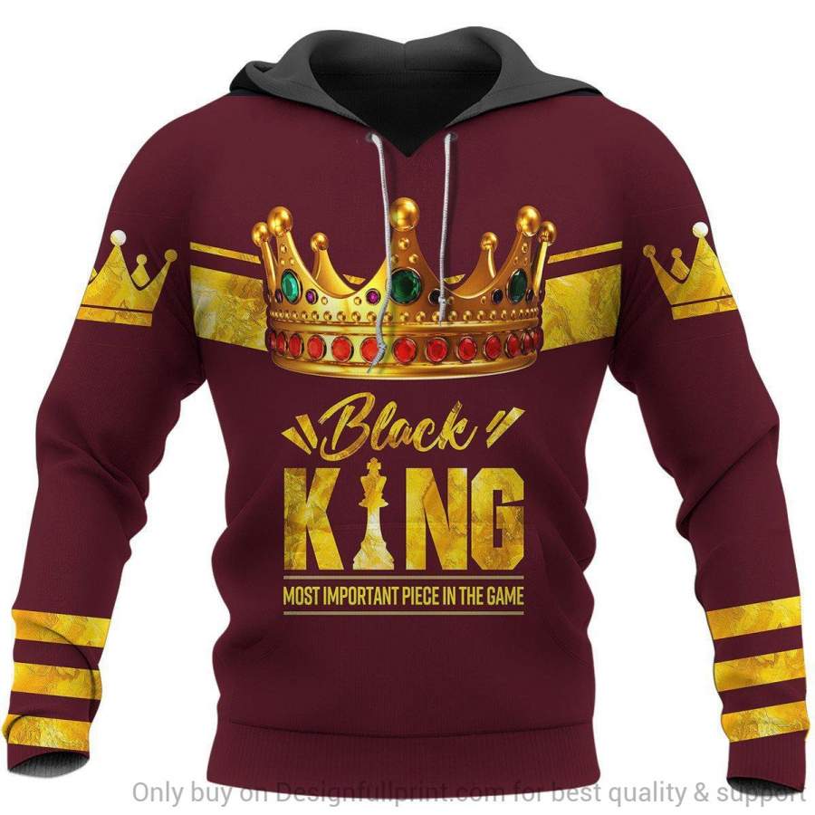 Red Black King Most Important Piece In The Game Personalized Unisex Hoodie