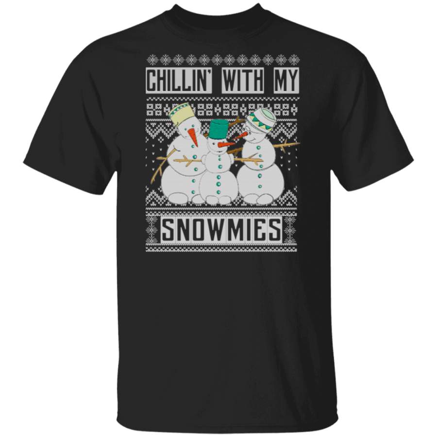 Chillin With My Snowmies Ugly Christmas Sweater Style Gift Long Sleeve T-Shirt copy