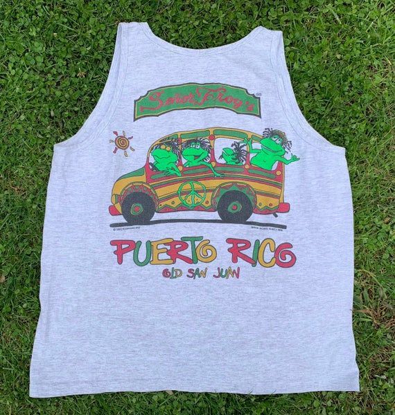 Vintage 90S Se Or Frog S Puerto Rico Old San Juan 1992 Gray Tank Topedium Shirt