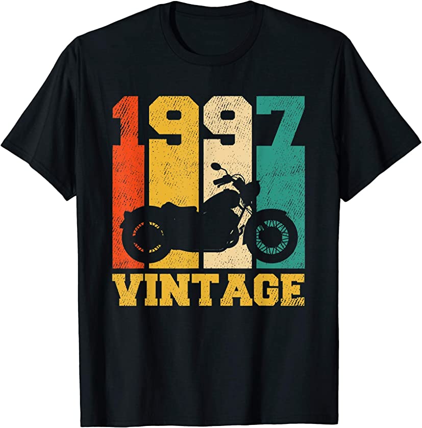 24 Years Old Gifts Vintage 1997 Motorcycle 24th Birthday T-Shirt