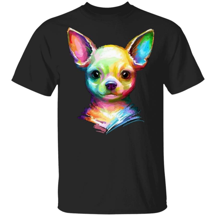 Chihuahua Colorful Shirt Cute Puppy Portrait Graphic Tee Christmas Gift For Chihuahua Lover