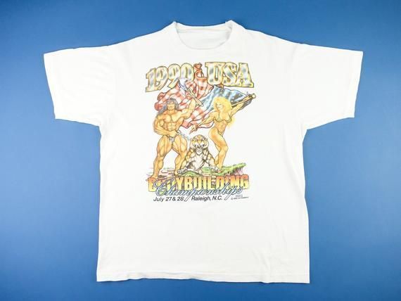 Vintage 1990 Usa Bodybuilding Championships Shirt Body Building Shirt