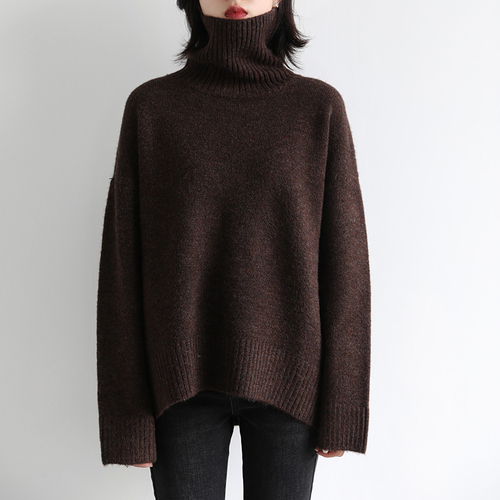 CHIC VEN Korean Women’s Sweater Loose Turtleneck Sweaters Warm Solid Pullover Knitwear Basic Female Tops Autumn Winter 2022 alx