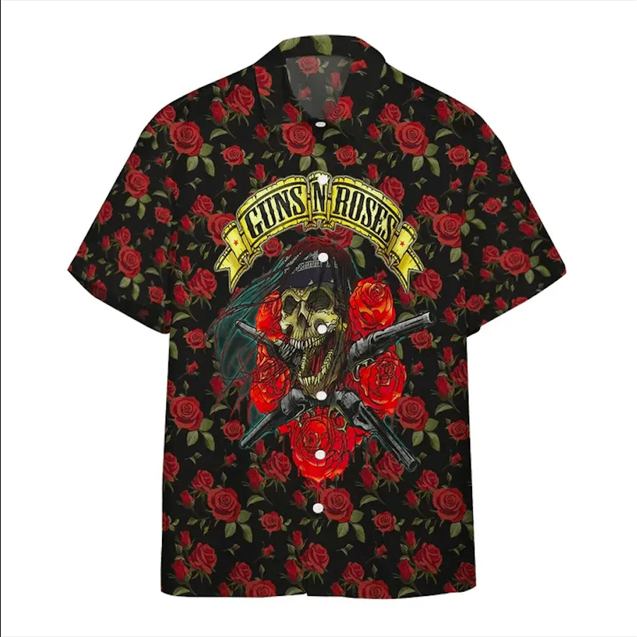 Gun And Red Roses Skull Unisex Hawaiian Shirts – Jamestees Store