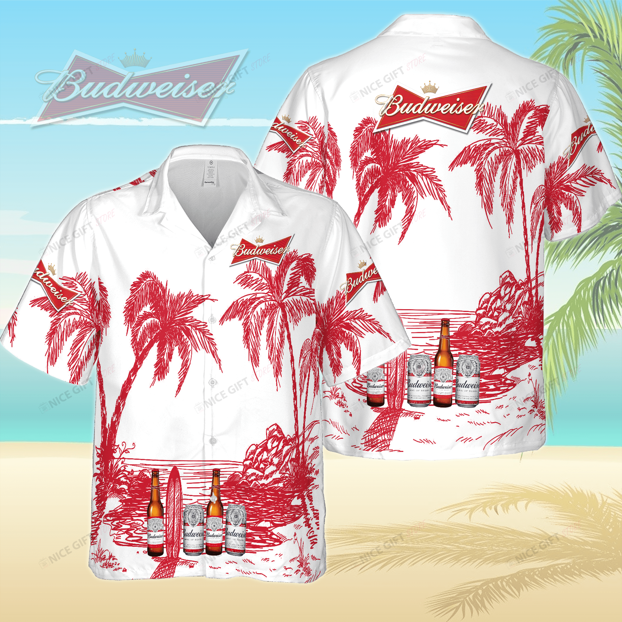 Budweiser Hawaiian Shirt 3Hs-X1N5