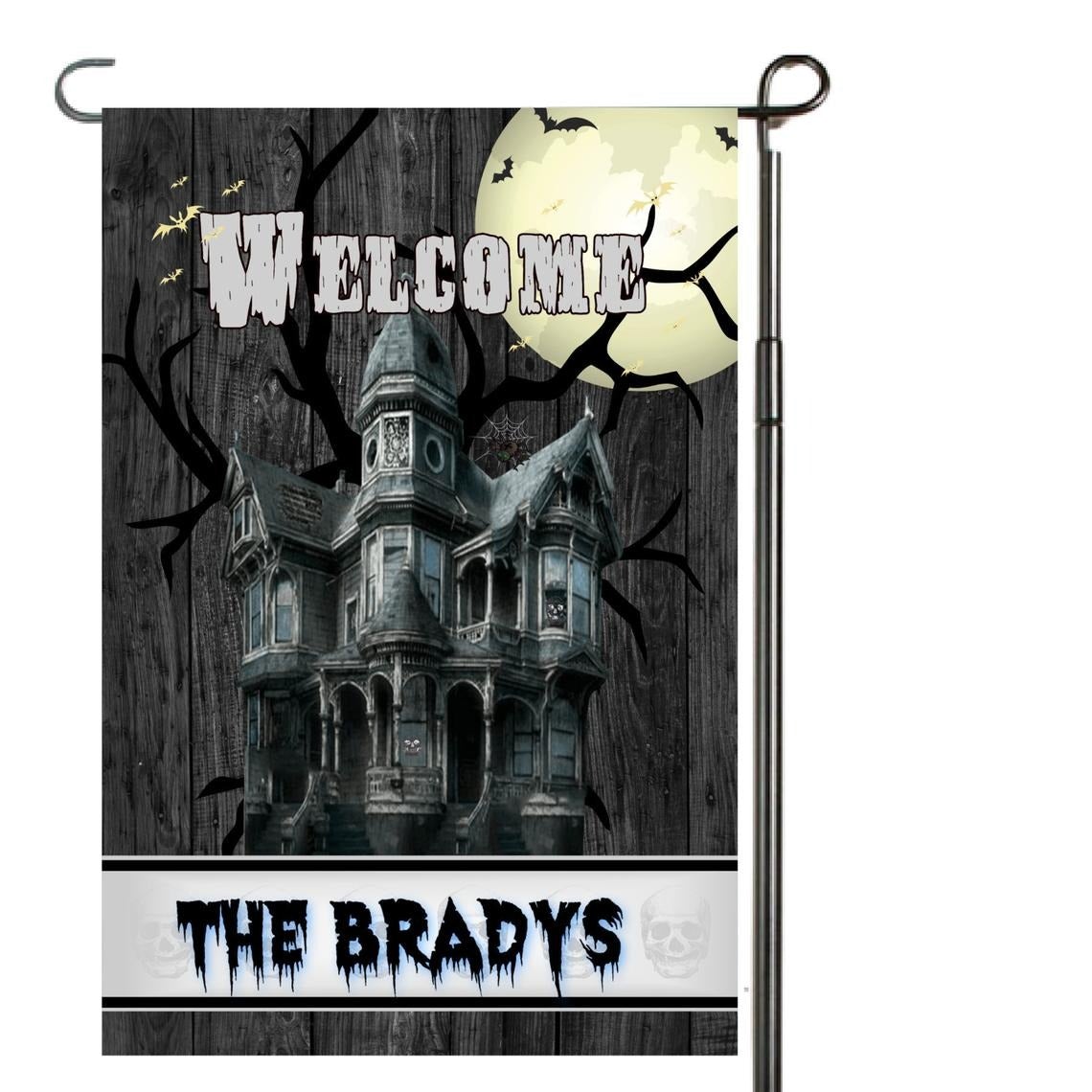 Spooky Haunted House Garden Flag Canvas And Poster, Canvas Wall Art, My Poster Wall, Happy Halloween, Halloween Decoration